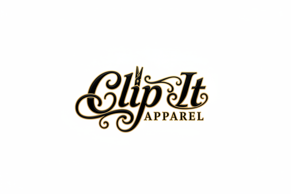 Clip It Apparel Logo with Fancy Letters